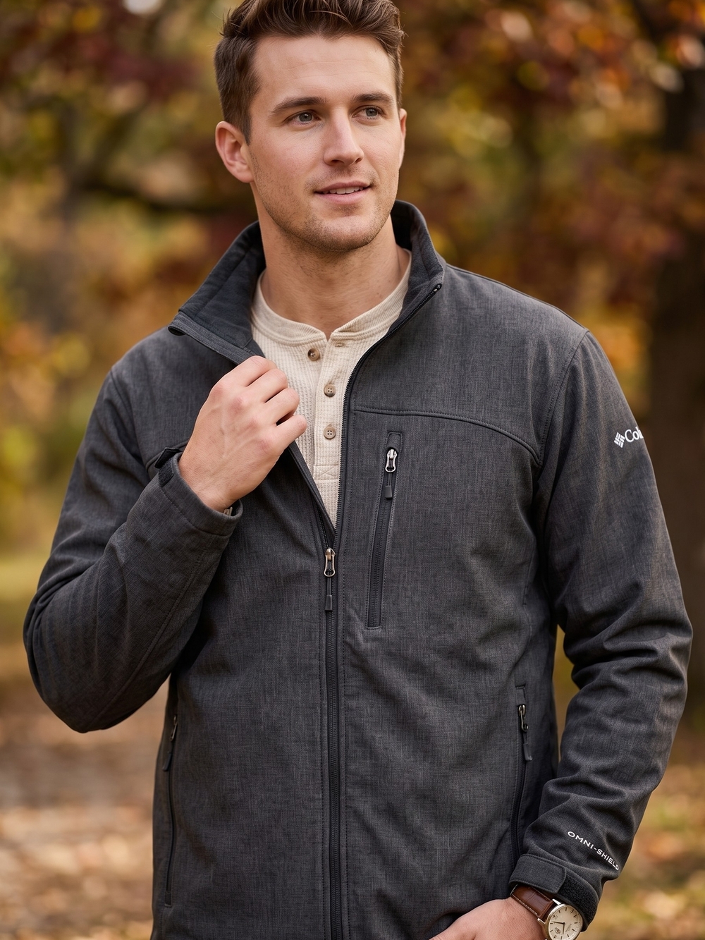 Columbia Omni-Shield Heather Gray Softshell Gorpcore Cabincore Outdoor Jacket
